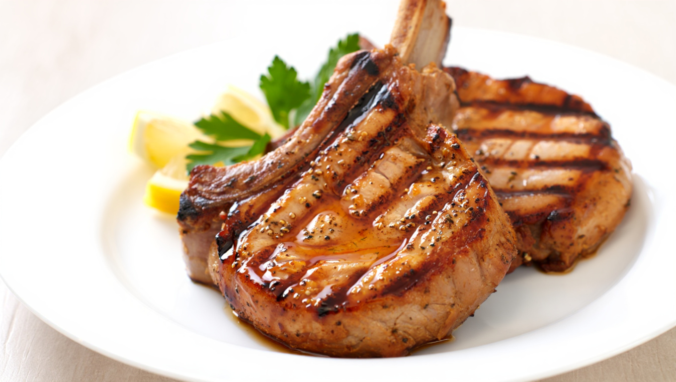 Tender Grilled Pork Chops with Soy, Garlic, and Lemon Pepper Marinade