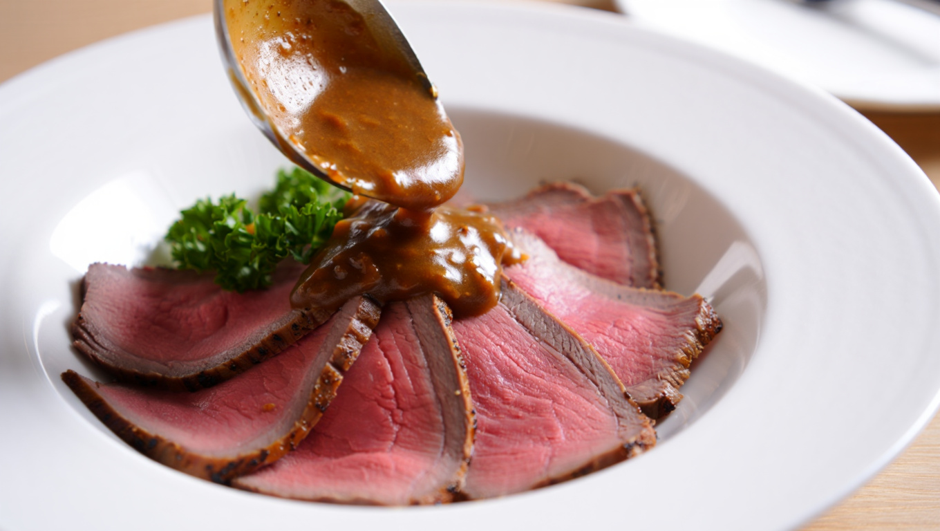 Tender Roast Beef with Mushroom Sauce