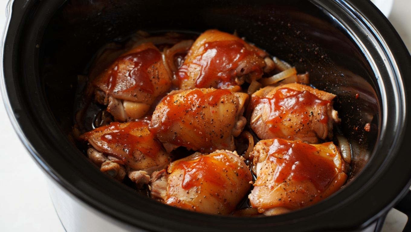 Tender Slow Cooker BBQ Chicken Thighs