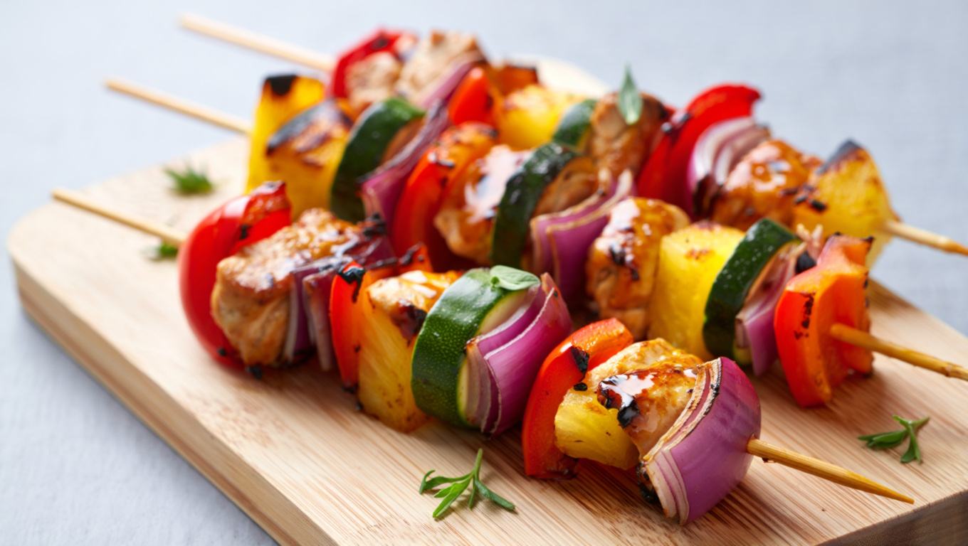 Teriyaki Chicken and Veggie Kabobs