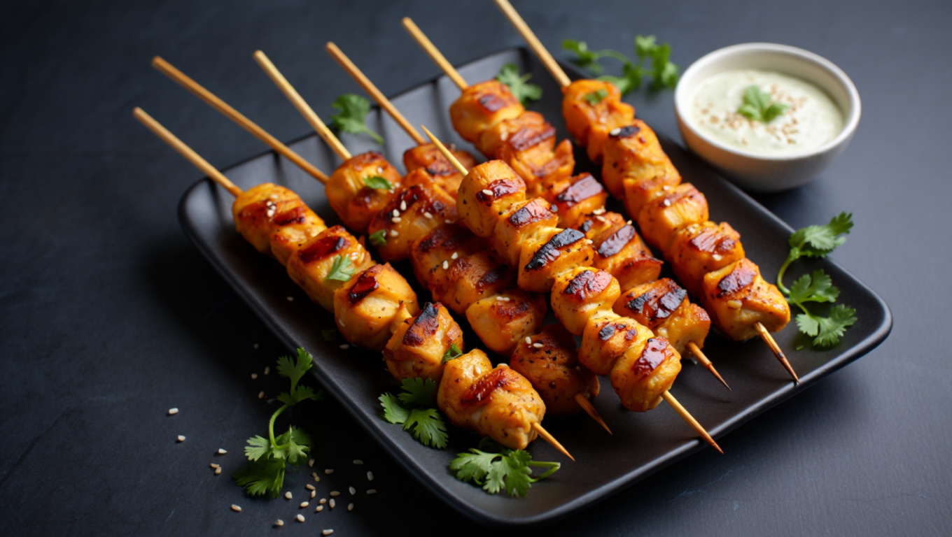 Teriyaki Chicken Skewers with Miso Ranch