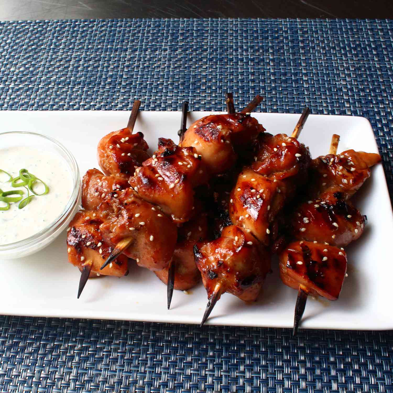 Teriyaki Chicken Skewers with Miso Ranch