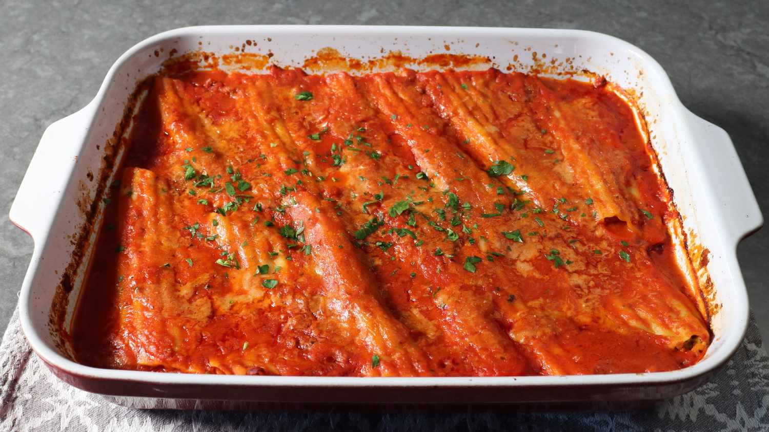 Three-Cheese Broccoli Stuffed Manicotti