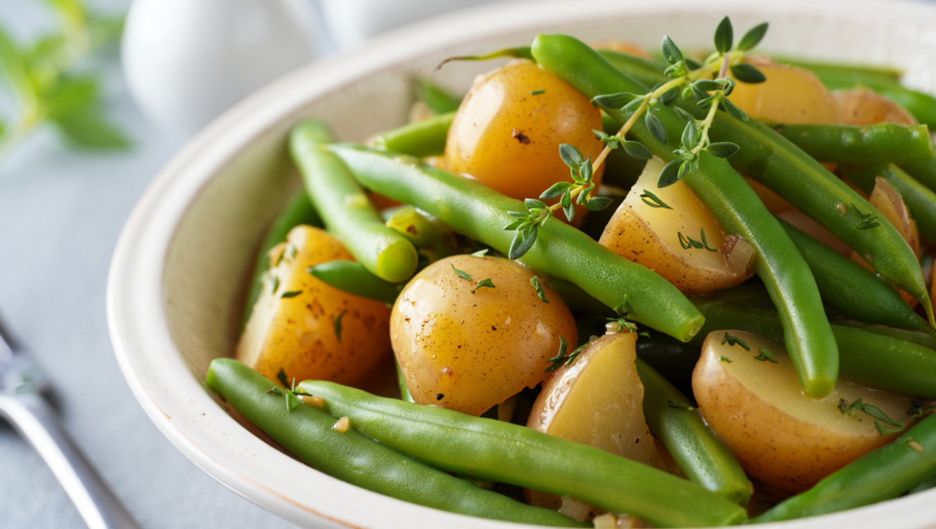 Thyme-Simmered Green Beans and Potatoes