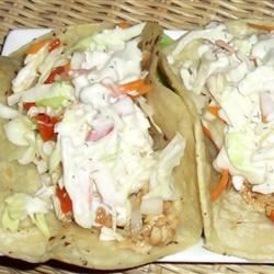 Tilapia Tacos with Blue Cheese Aioli and Slaw