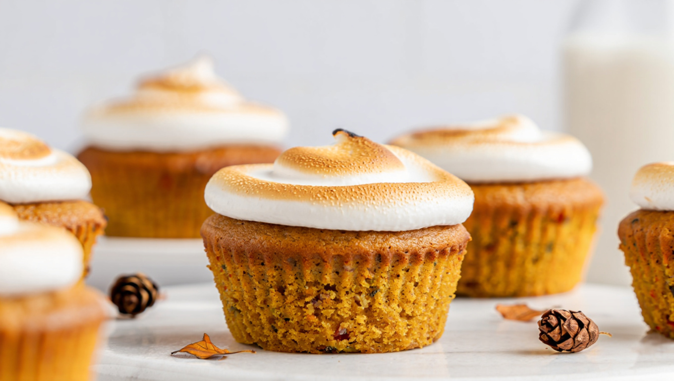 Toasted Marshmallow Sweet Potato Cupcakes
