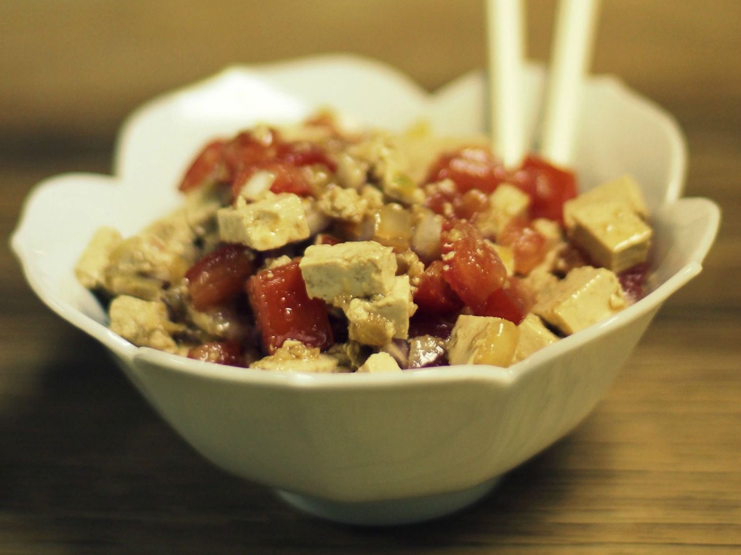 Tofu Salad with Sesame Ginger Dressing