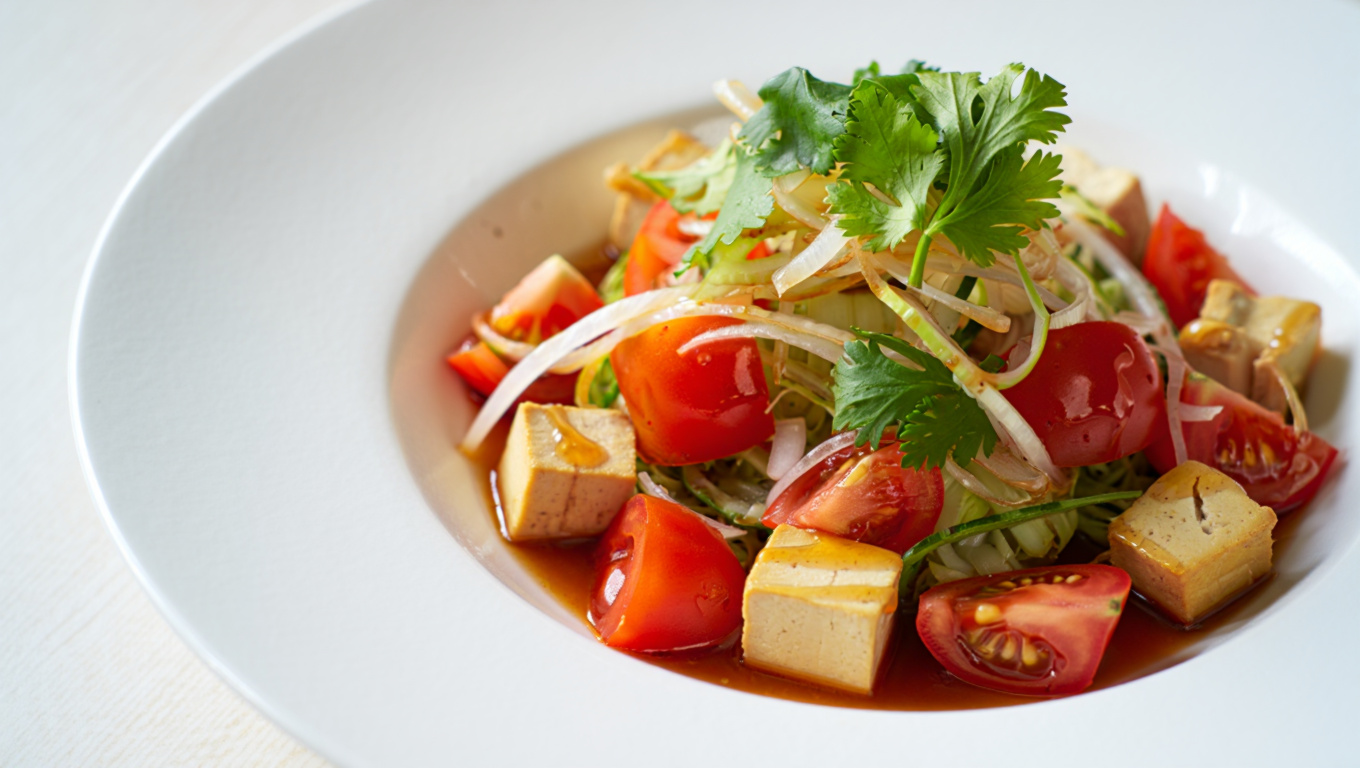 Tofu Salad with Sesame Ginger Dressing