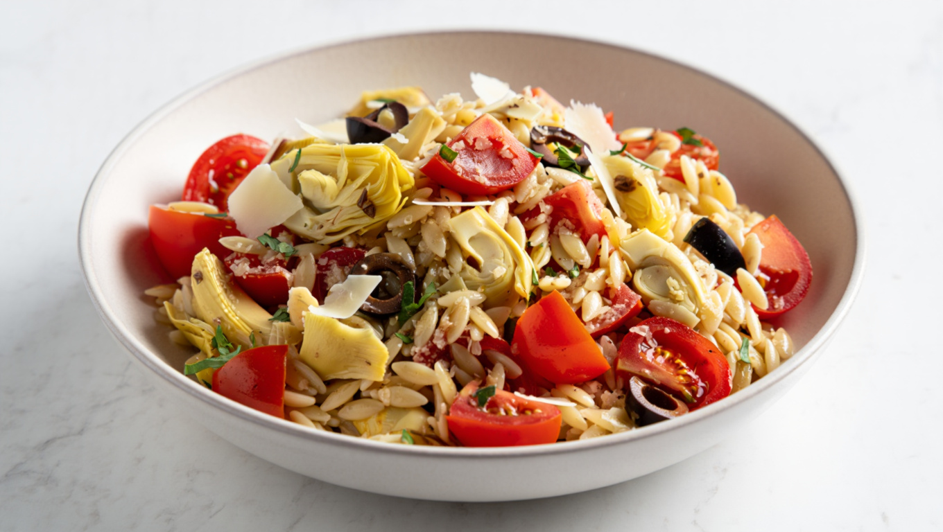 Tomato Artichoke Orzo Salad