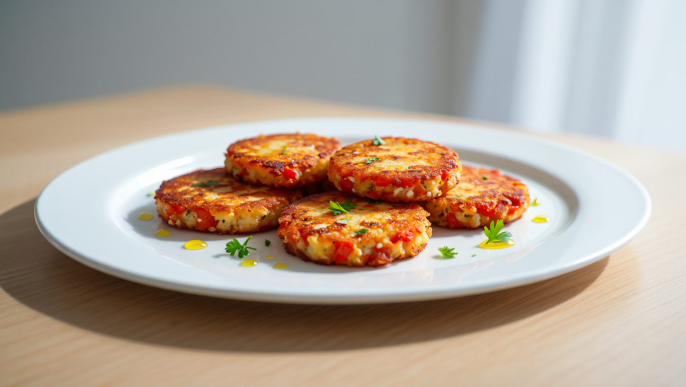 Tomato Feta Fritters