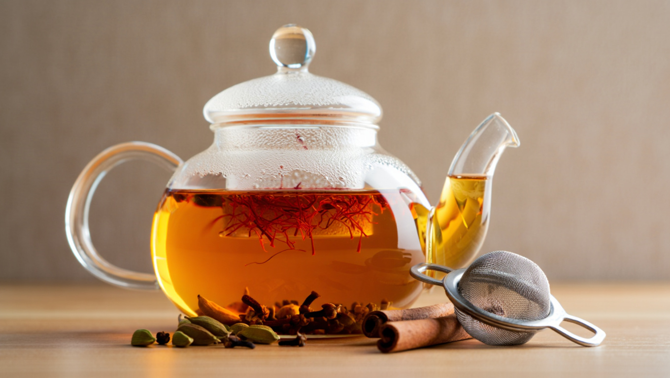 Traditional Kuwaiti Spiced Tea