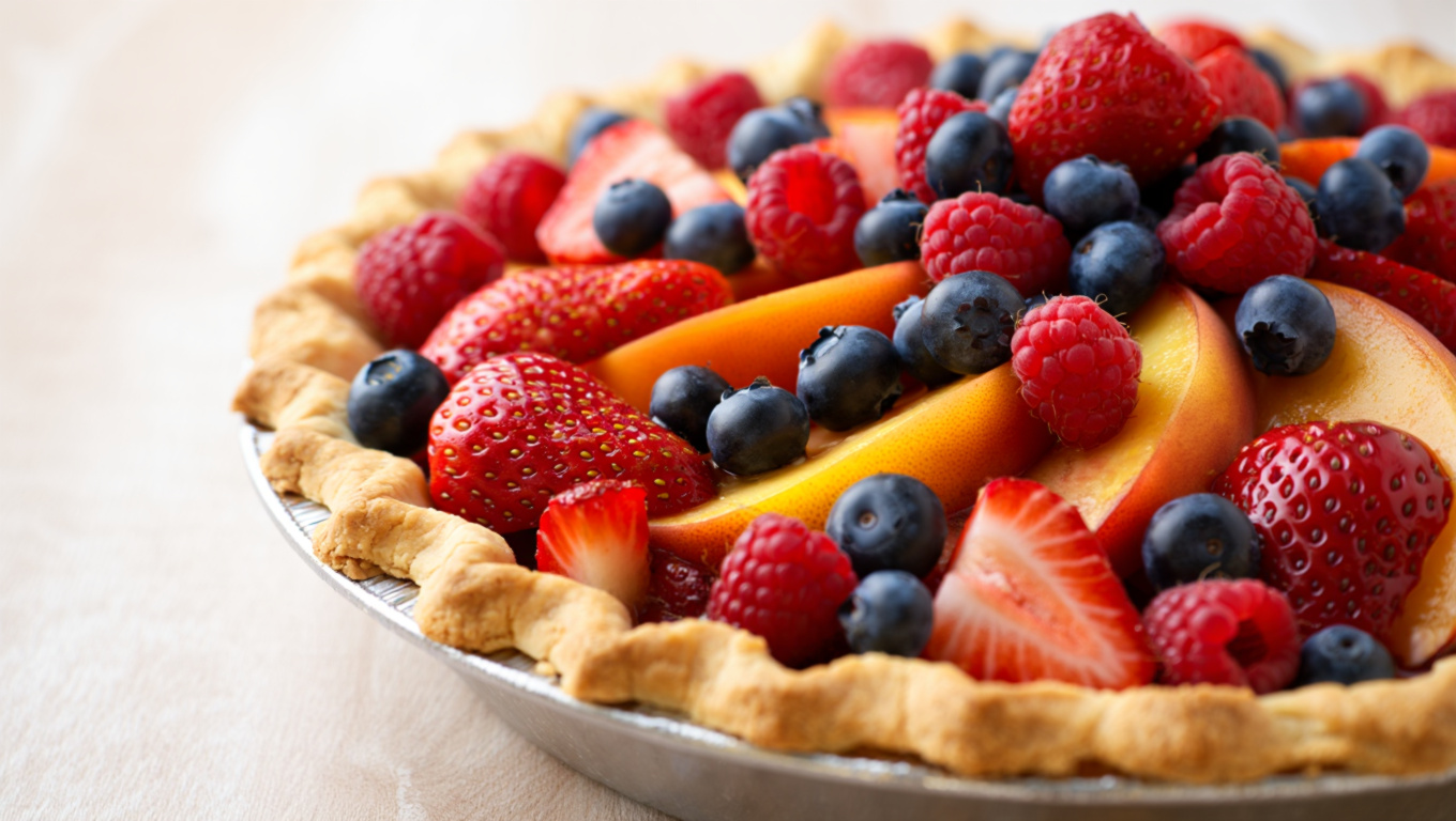 Triple Berry Peach Pie