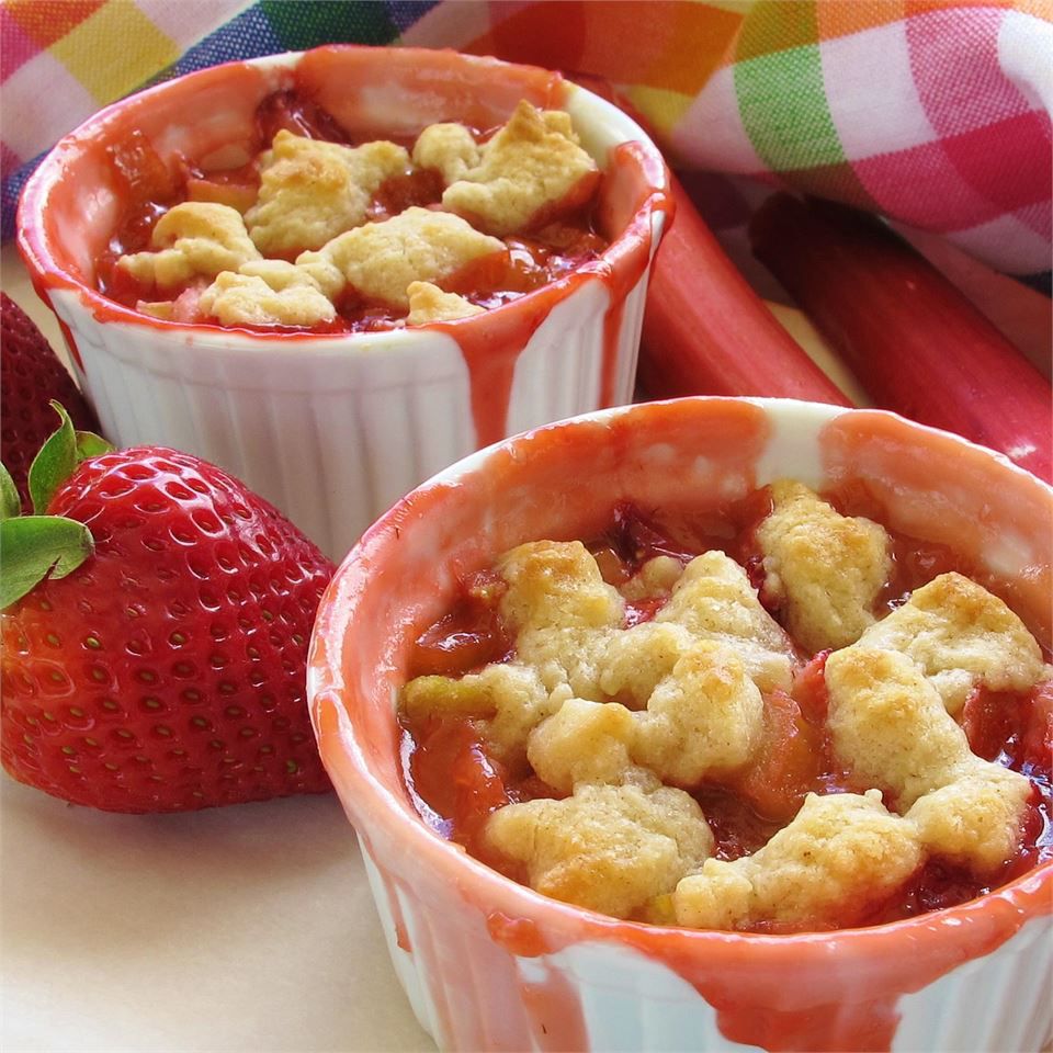 Triple Berry Rhubarb Cobbler