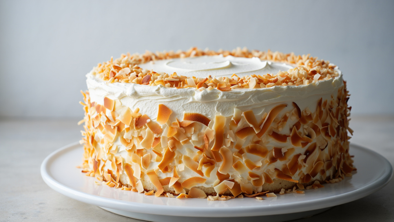Tropical Coconut Sour Cream Cake