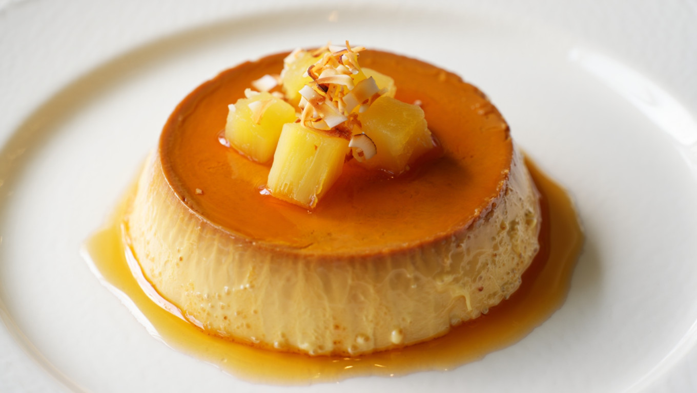 Tropical Piña Colada Flan