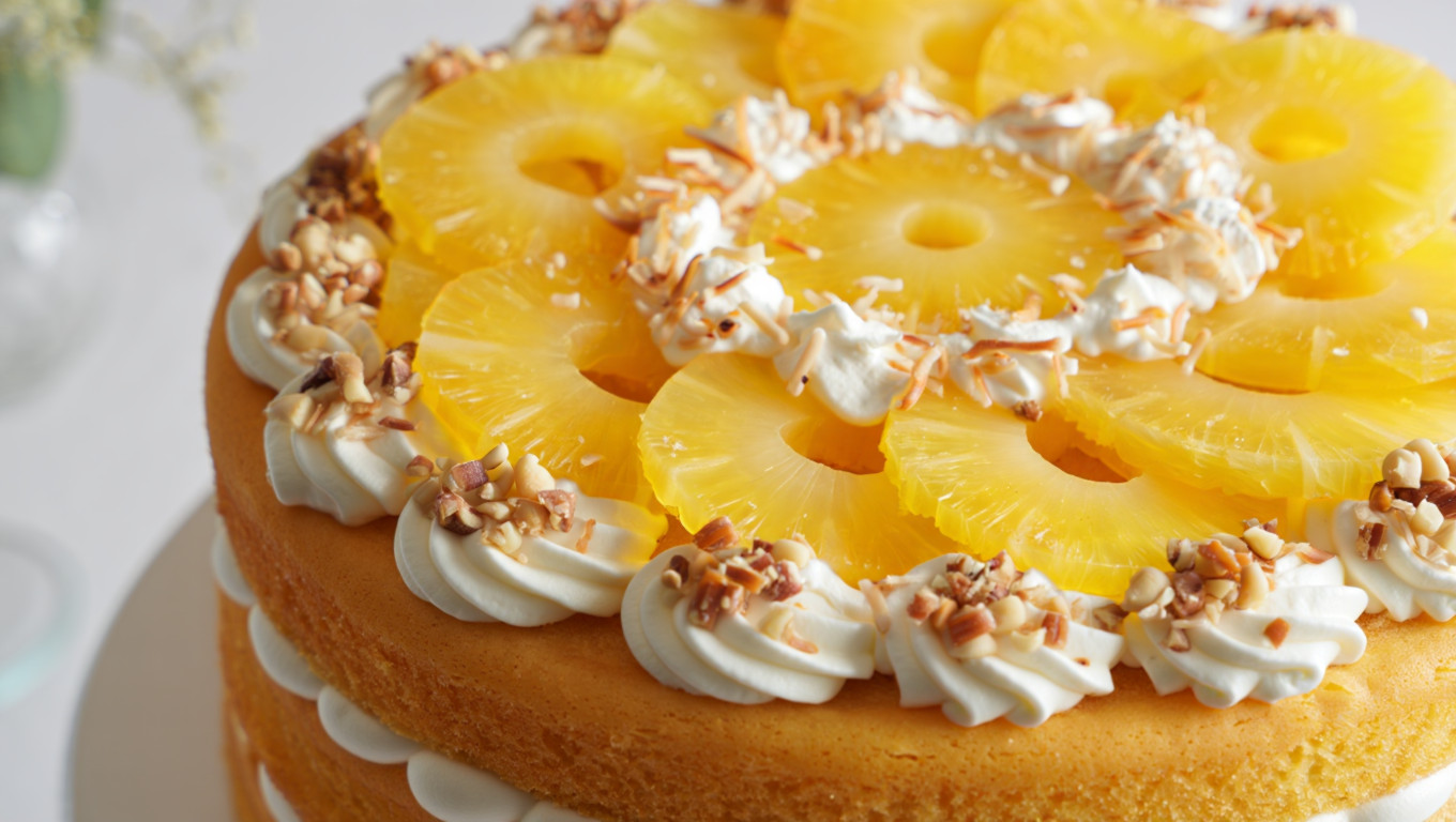Tropical Pineapple Wedding Cake