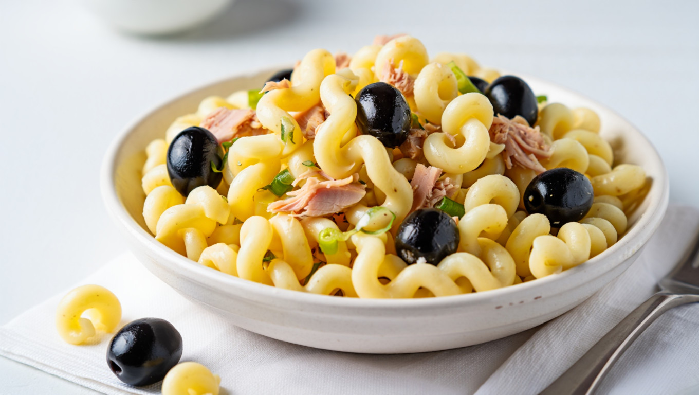 Tuna and Olive Cavatappi Salad