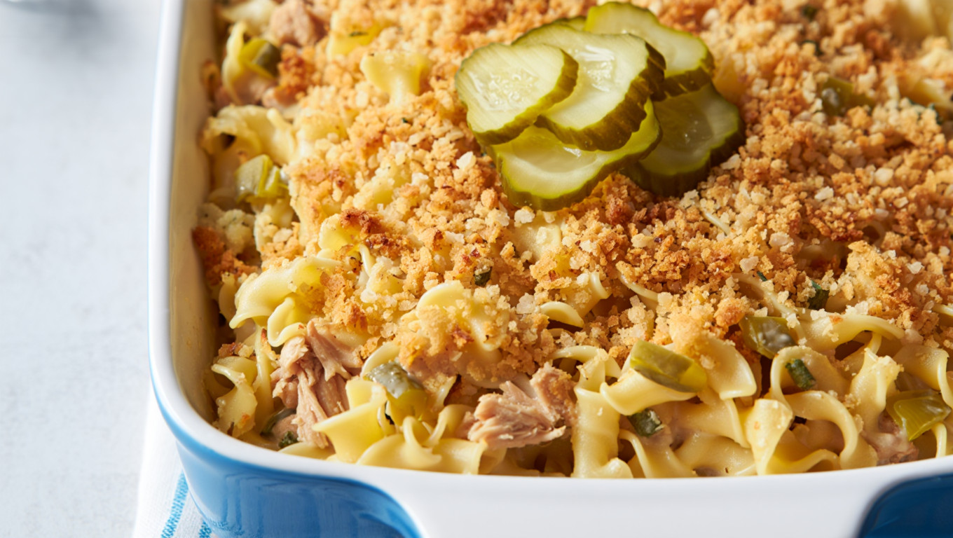 Tuna Noodle Pickle Bake