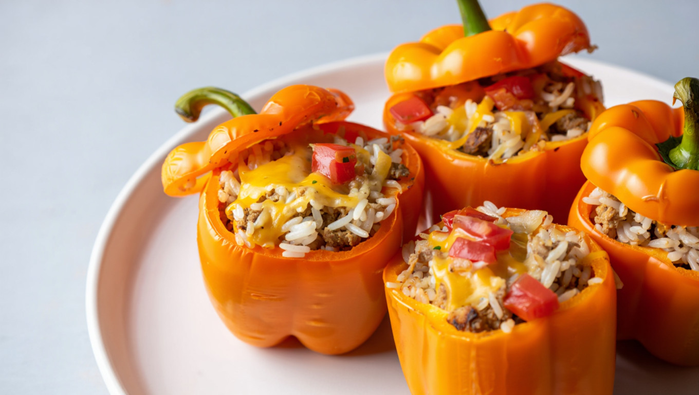 Turkey and Gouda Stuffed Peppers