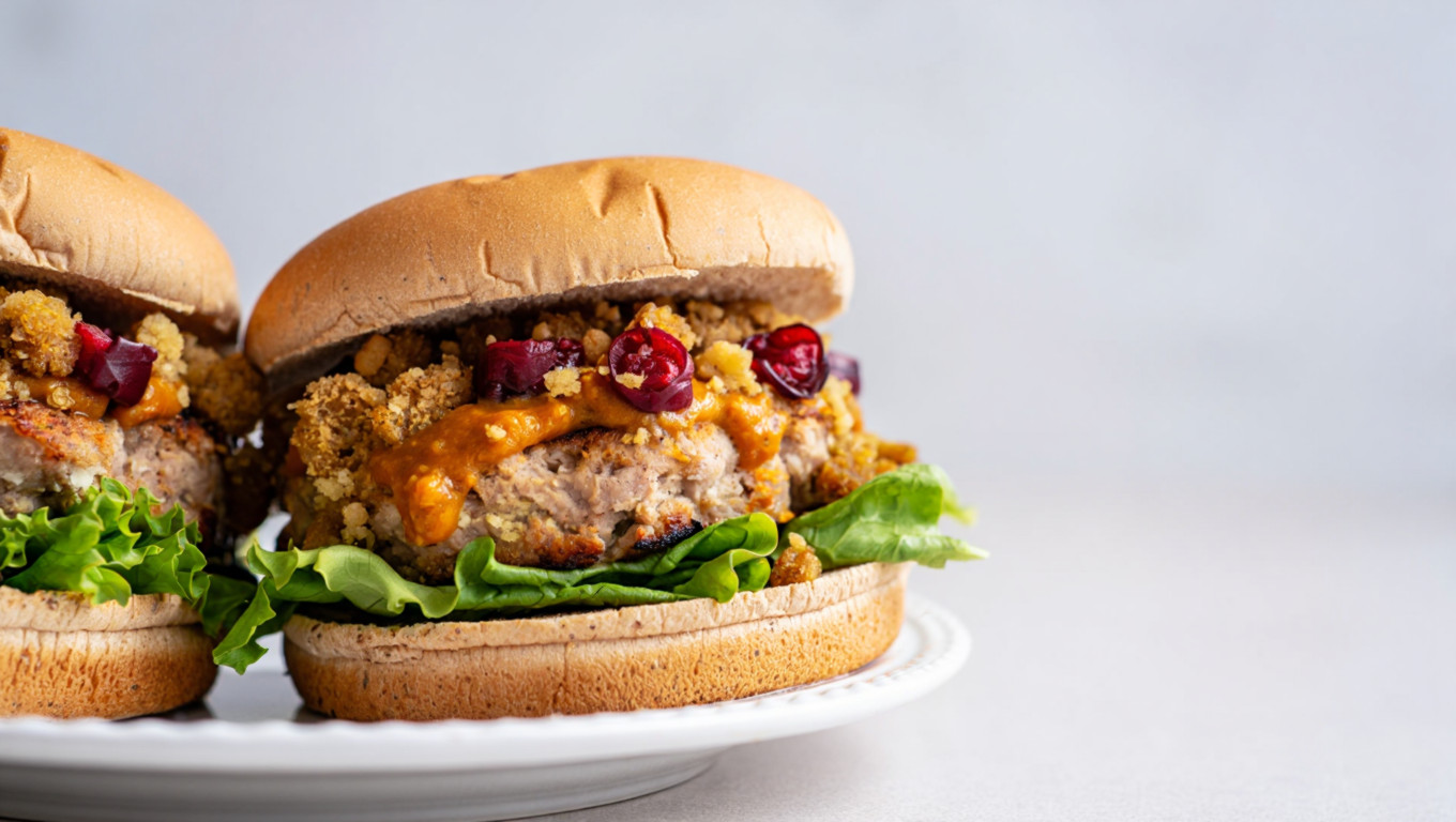 Turkey Burgers with Thanksgiving Flavors