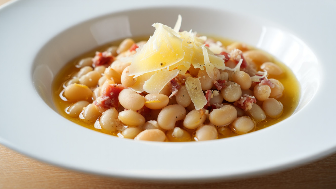 Tuscan Cannellini Beans with Pancetta and Parmesan