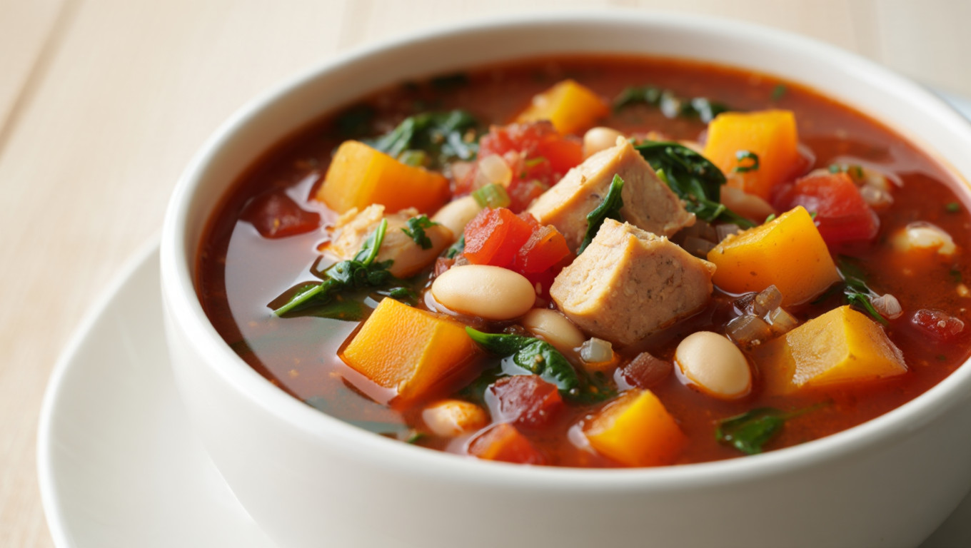 Tuscan Chicken Sausage Soup