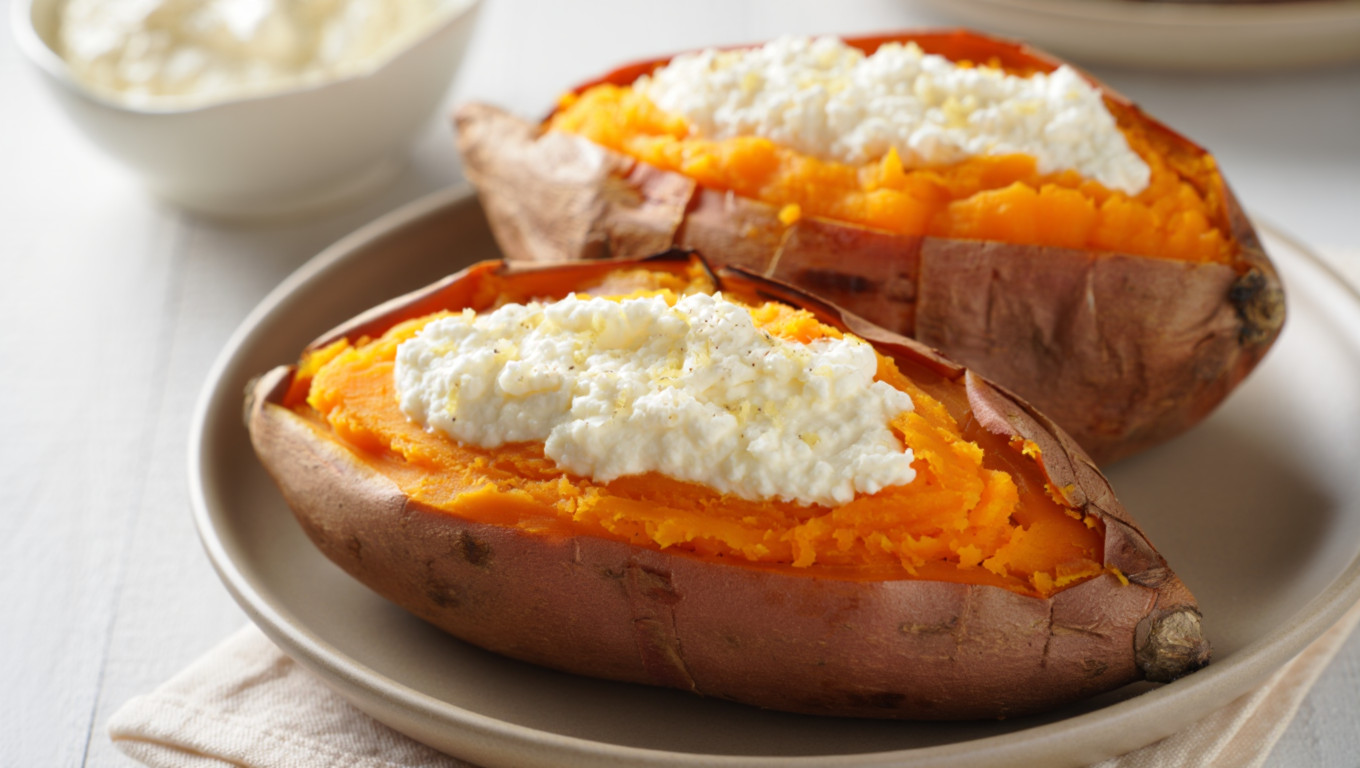 Twice-Baked Sweet Potatoes with Ricotta