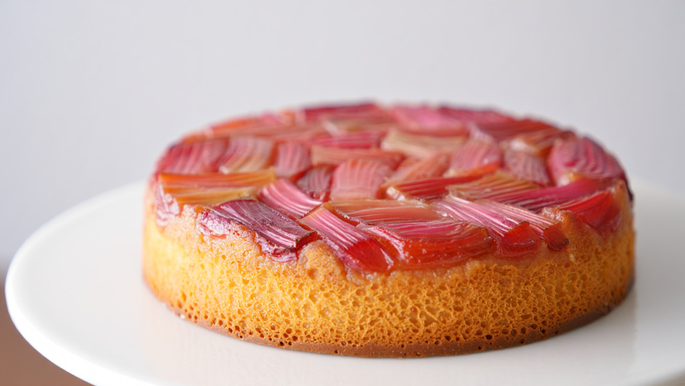 Upside-Down Rhubarb Cake