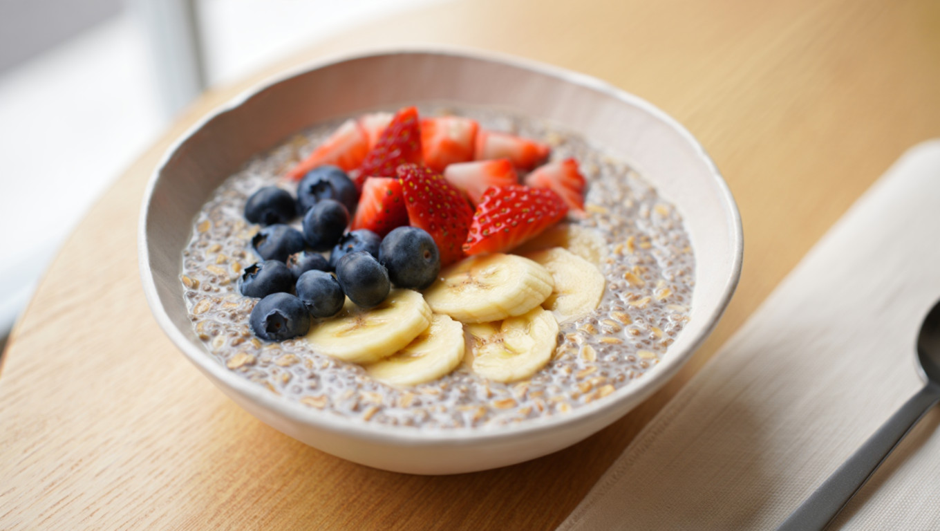 Vegan Chia Oats with Fruit