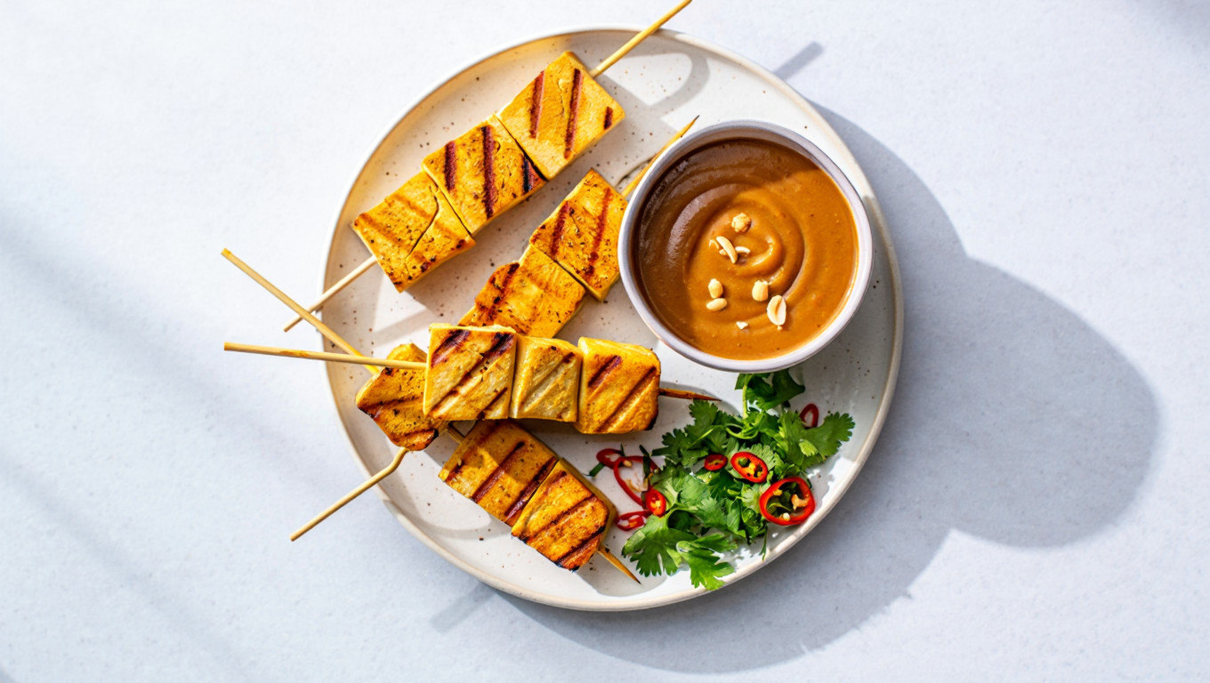 Vegan Tofu Satay with Peanut Sauce