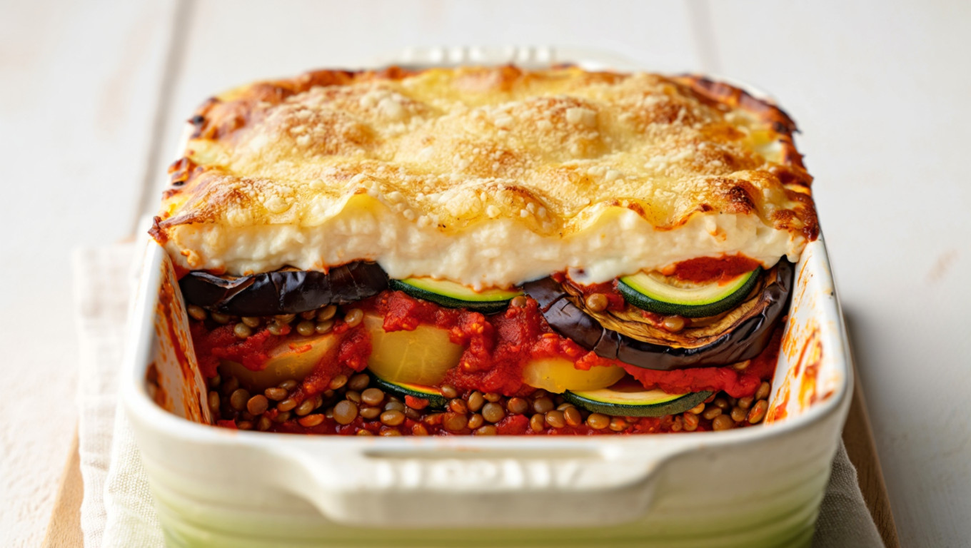Vegetarian Moussaka with Lentils and Veggies