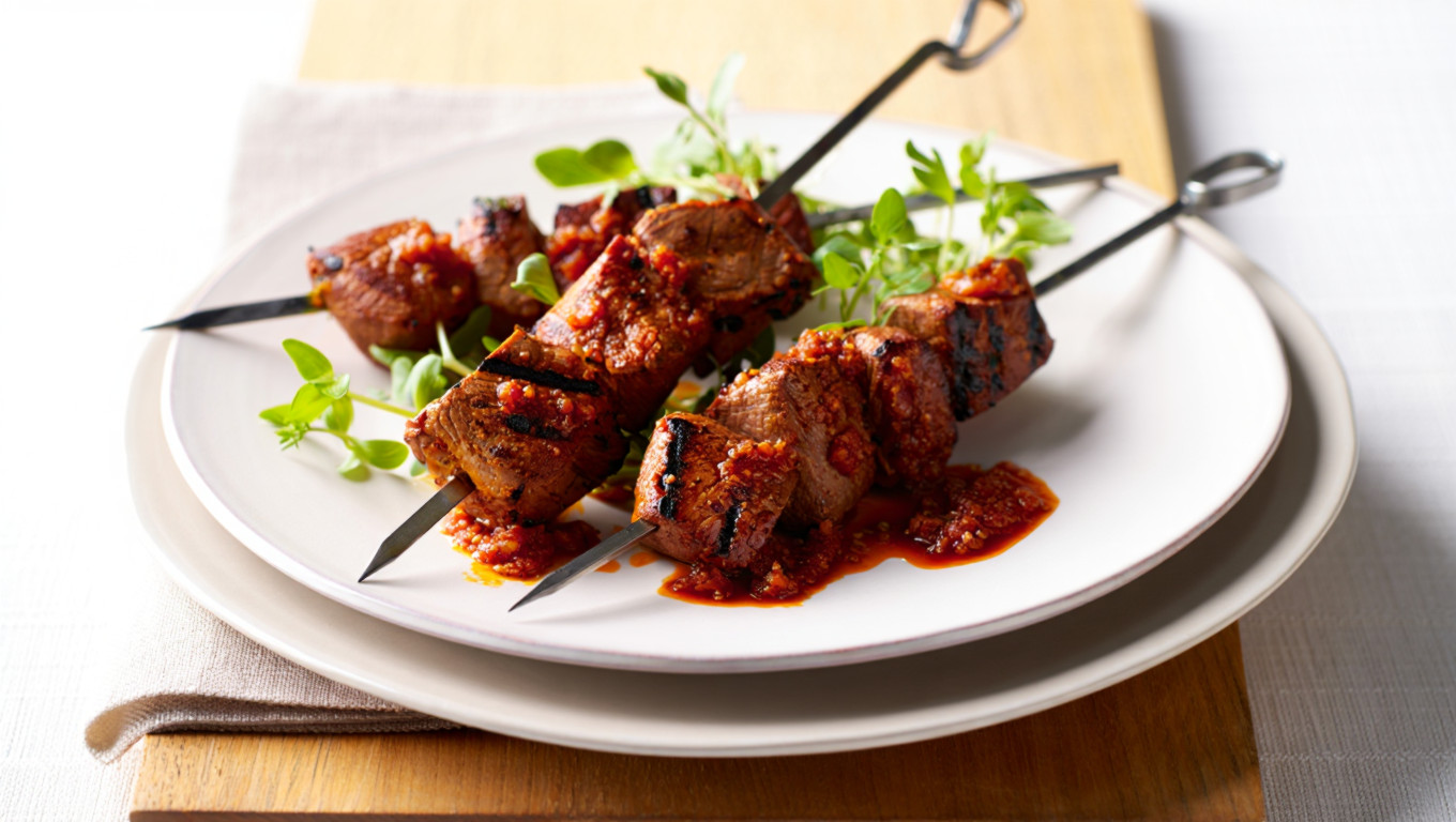 Venison Kabobs with Sweet Smoky Sauce
