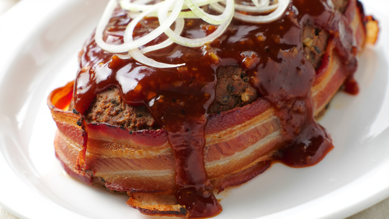 Venison Meatloaf with Bacon and BBQ Sauce