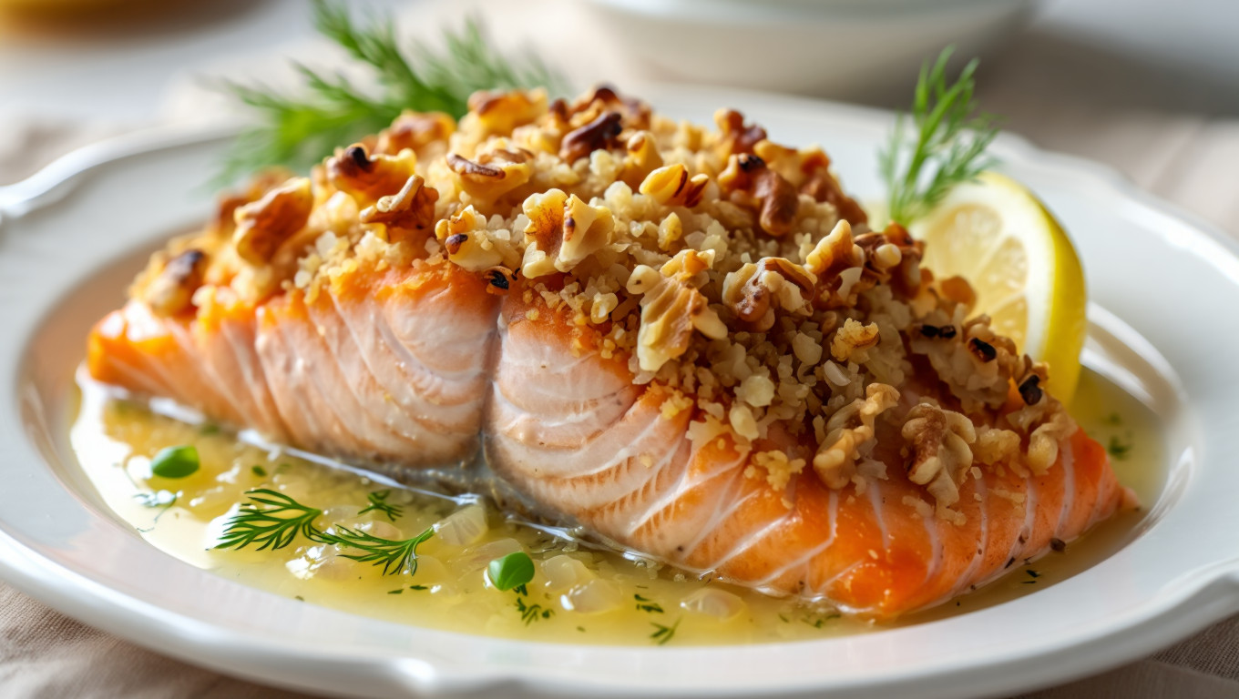 Walnut-Crusted Salmon Fillets