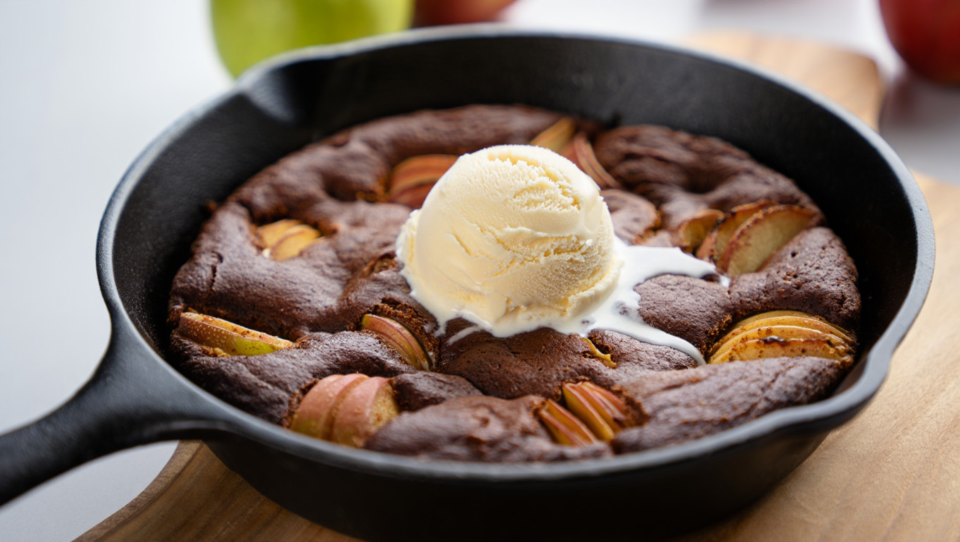 Warm Apple Brownie Skillet