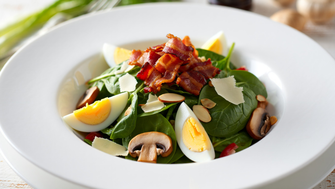 Warm Bacon Spinach Salad