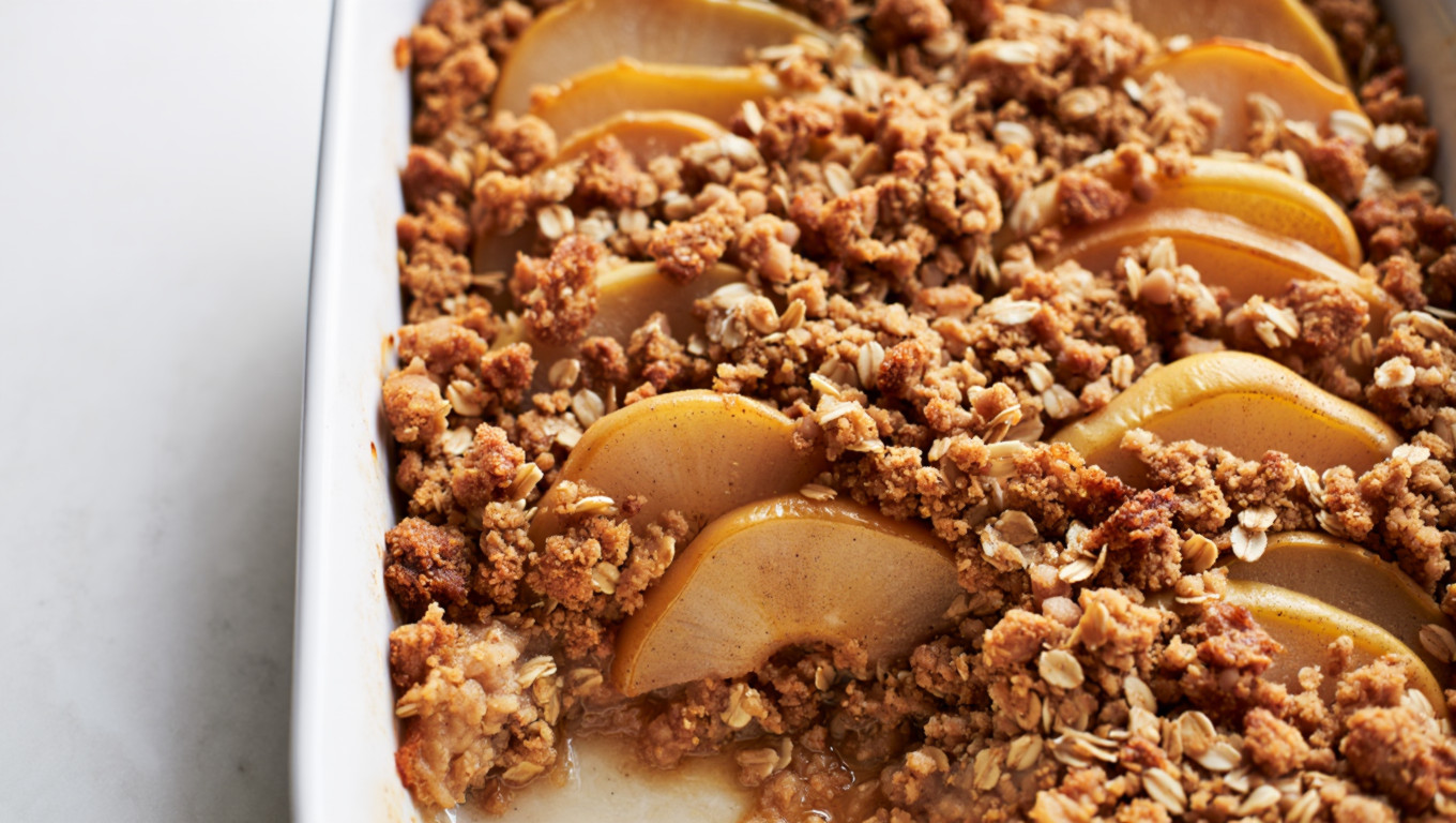 Warm Cinnamon Pear Crisp