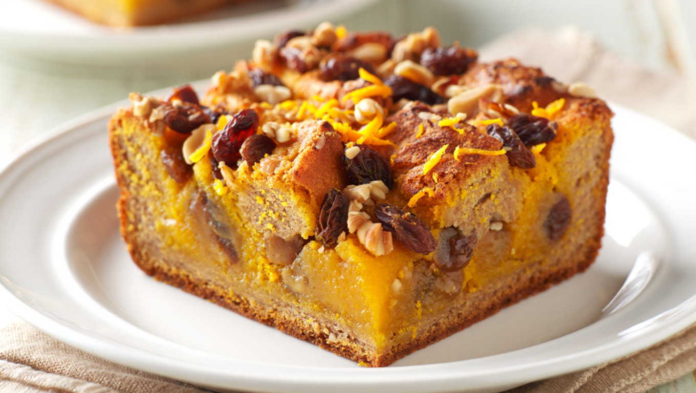 Warm Pumpkin Bread Pudding