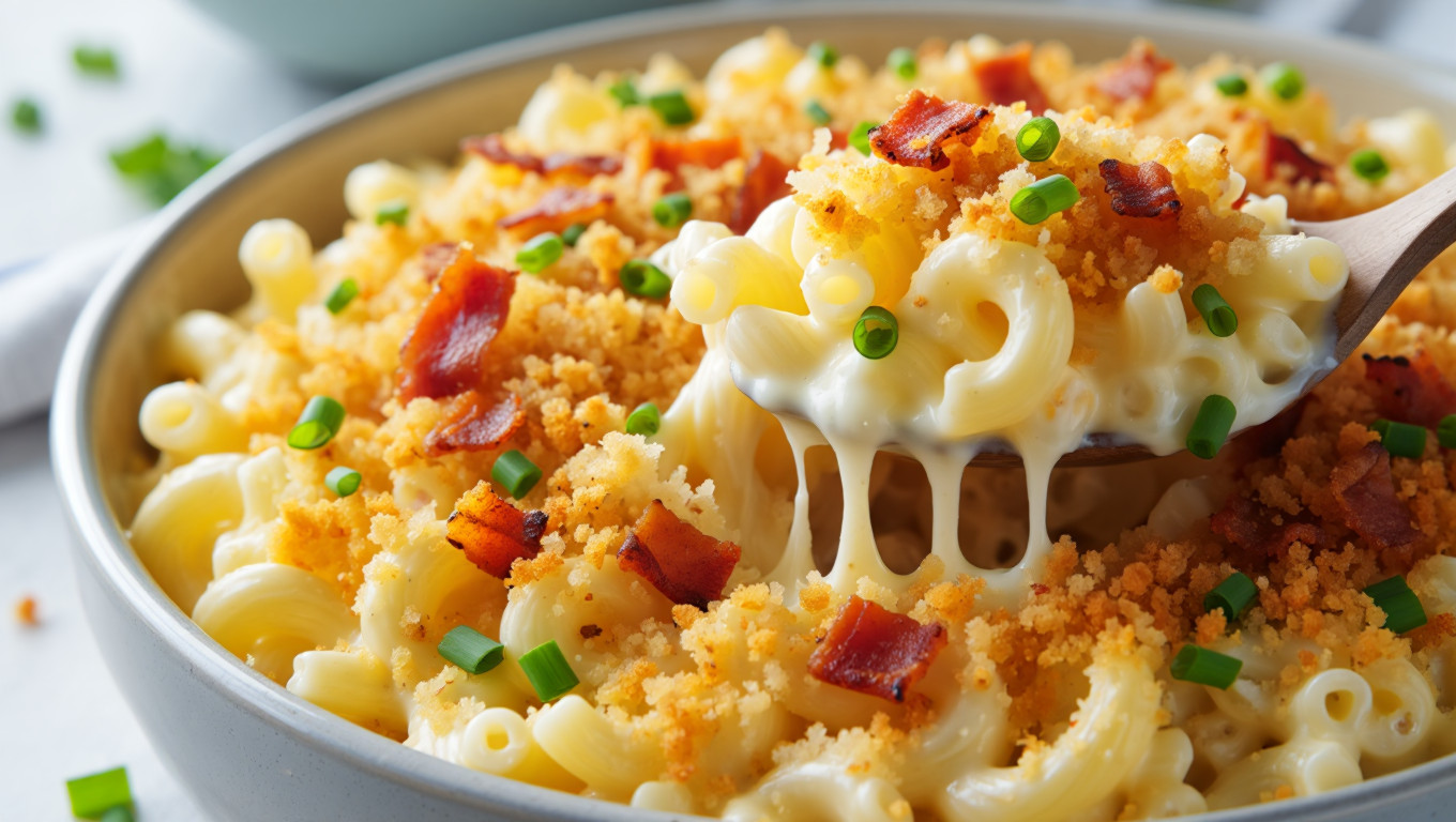 White Cheddar Bacon Mac and Cheese