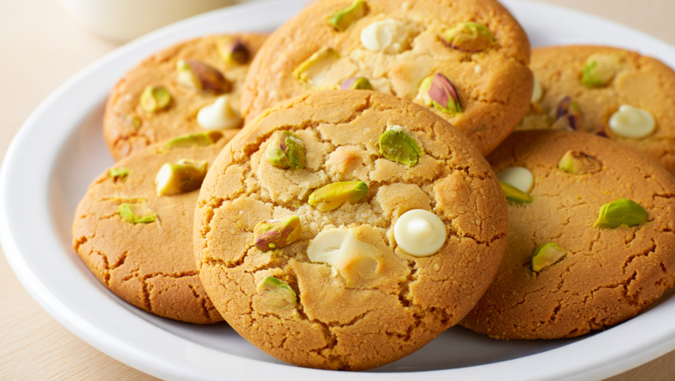 White Chocolate Pistachio Cookies