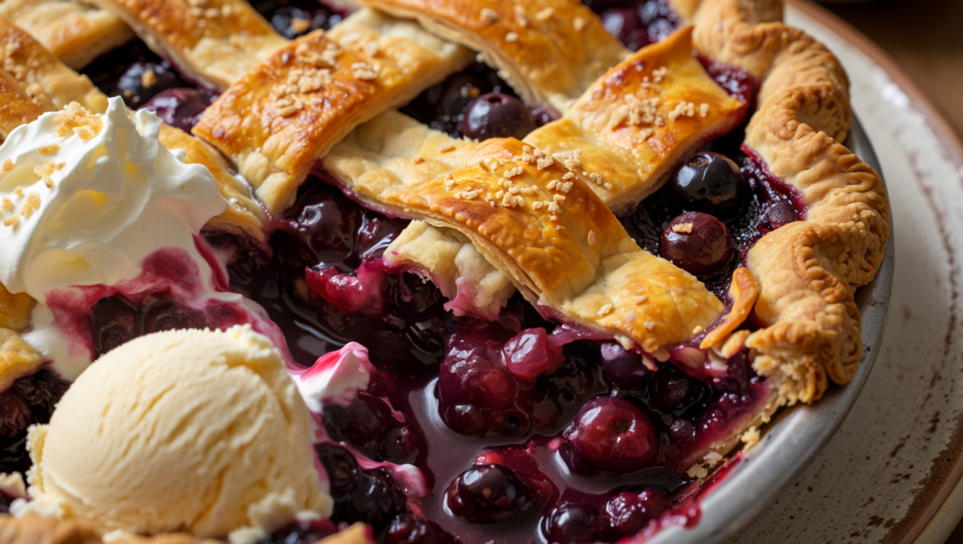 Wild Blueberry Pie with a Twist