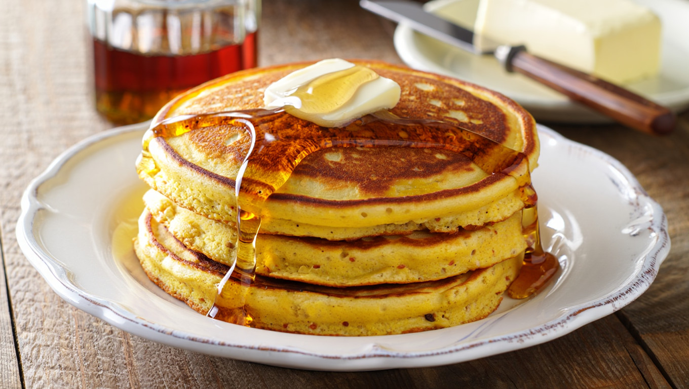 Yeast-Raised Cornmeal Pancakes