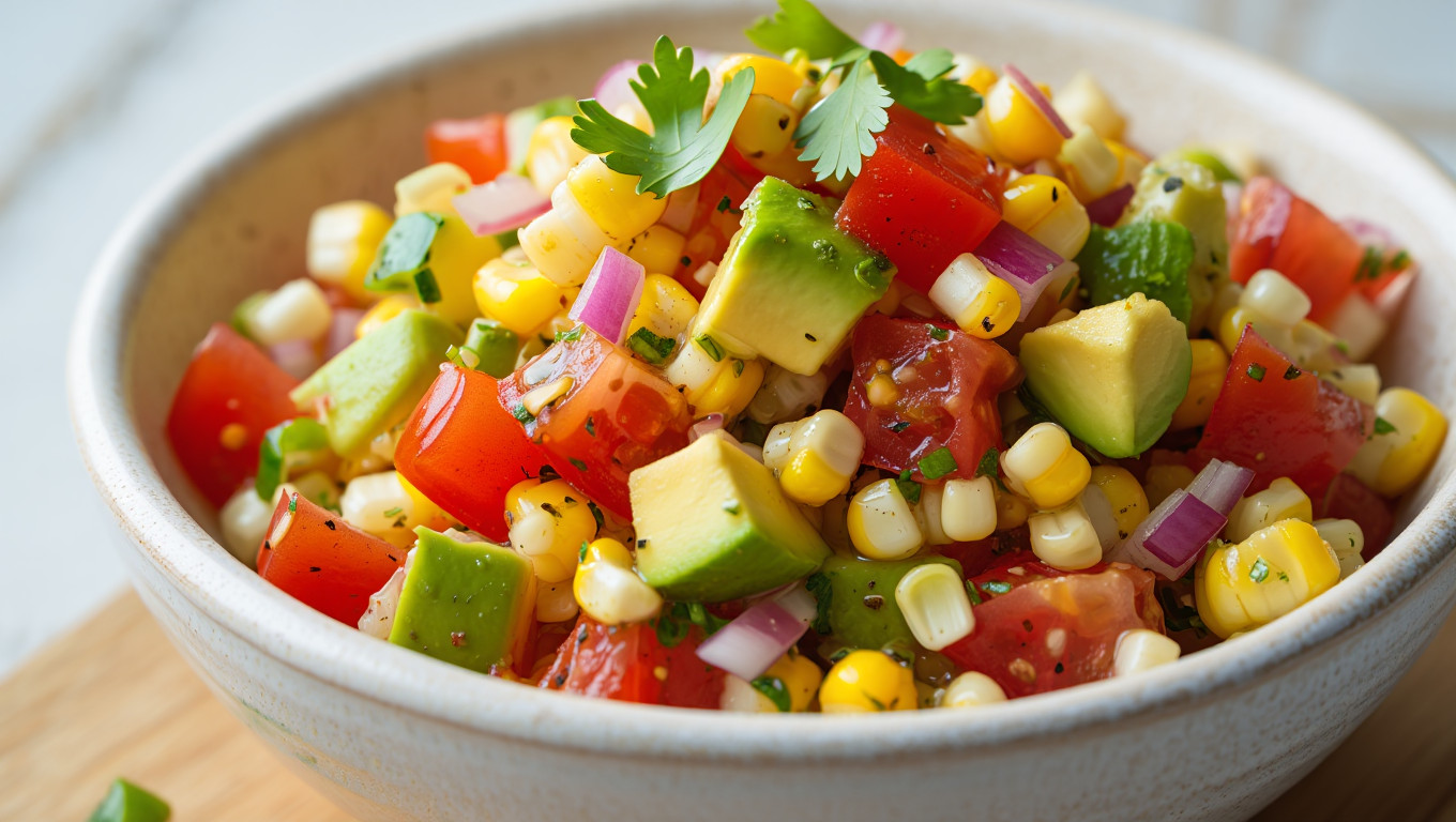 Zesty Cilantro Corn Salsa with Avocado