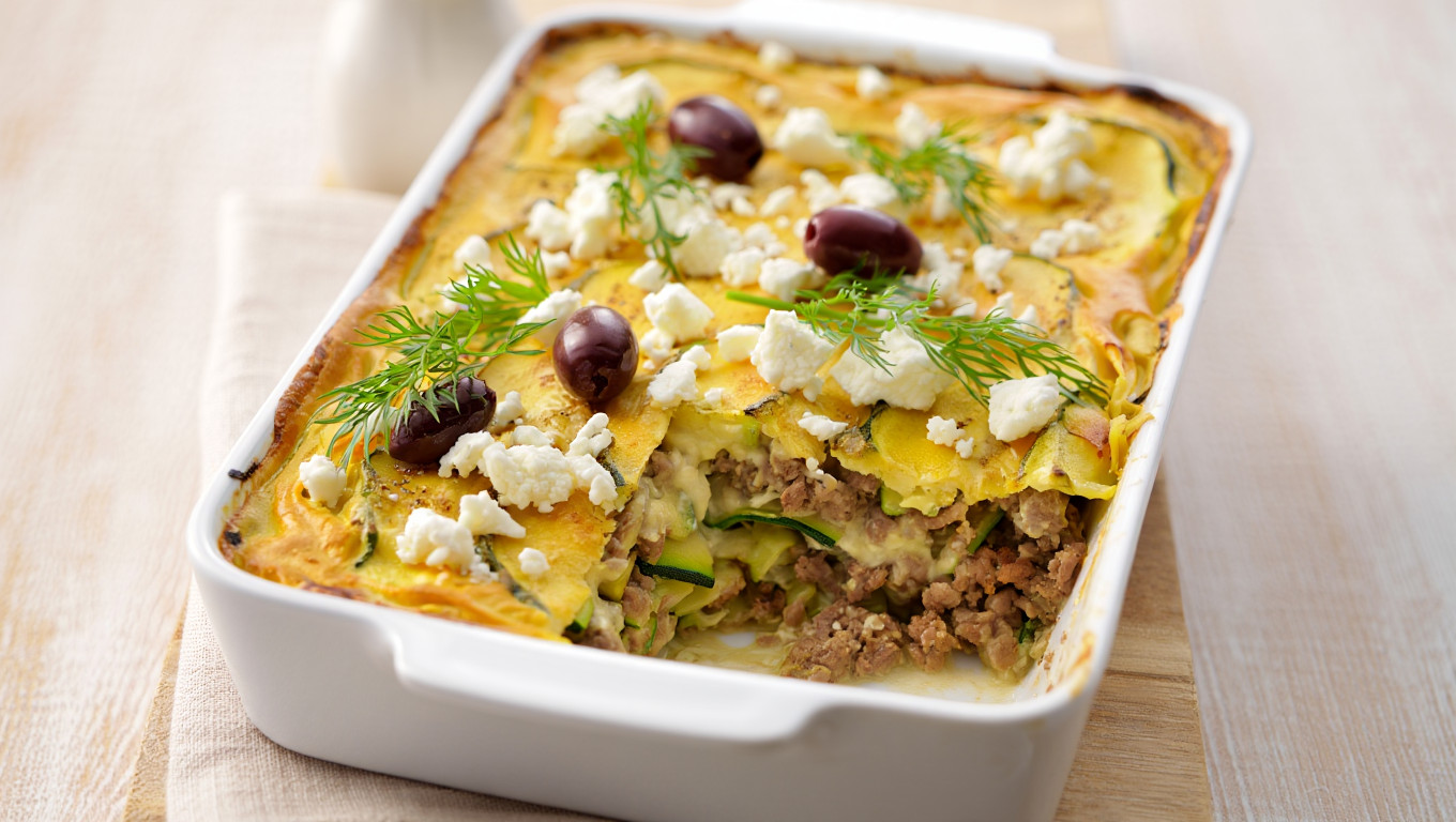 Zucchini Casserole with Greek Flavors