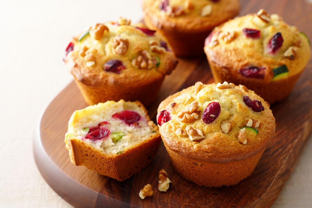 Zucchini Cranberry Nut Muffins
