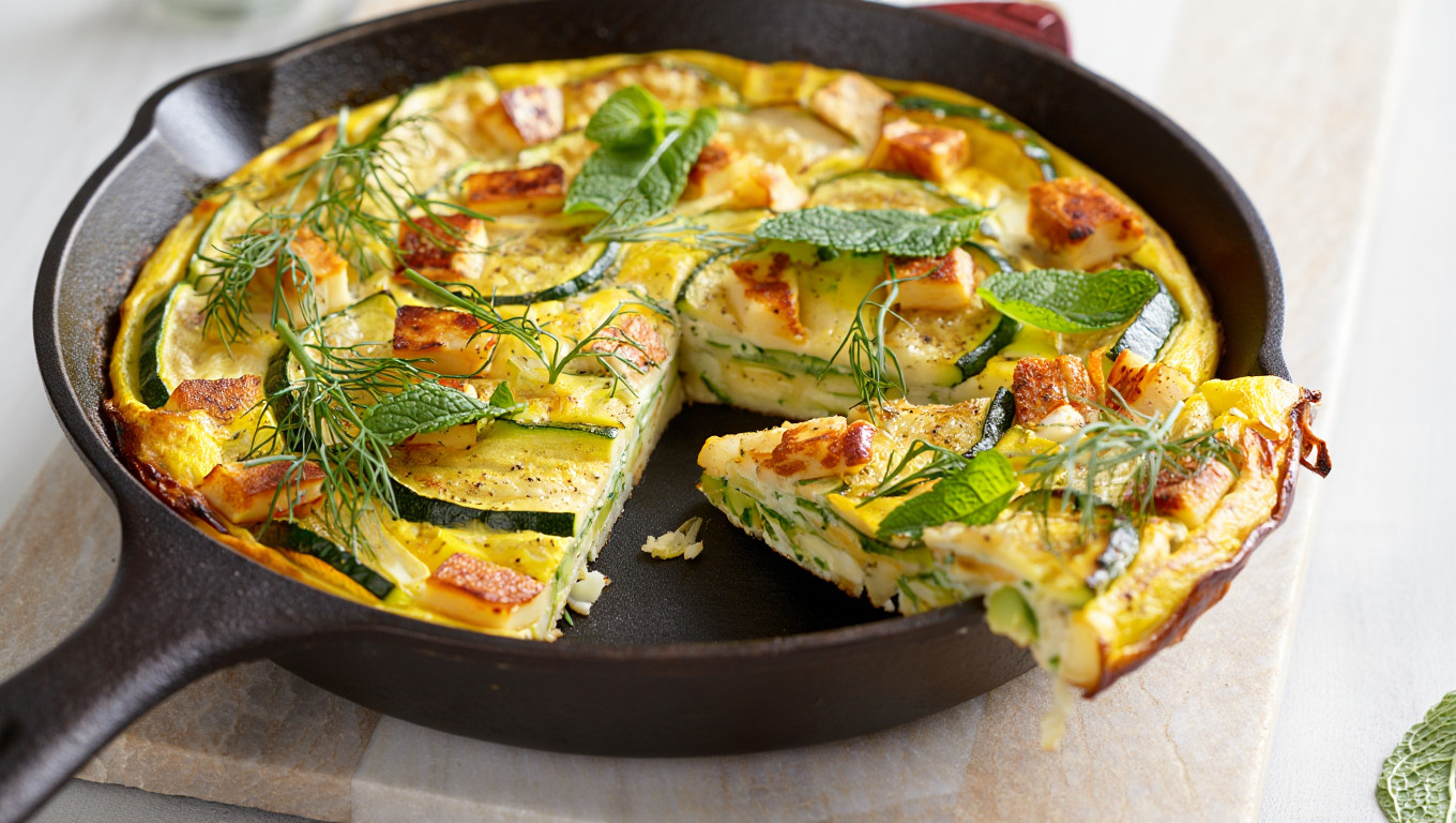 Zucchini Halloumi Frittata